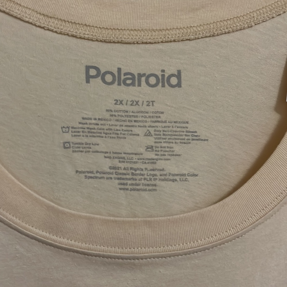 Polaroid graphic short sleeve tee shirt women’s peach size 2X NEW - Picture 4 of 8